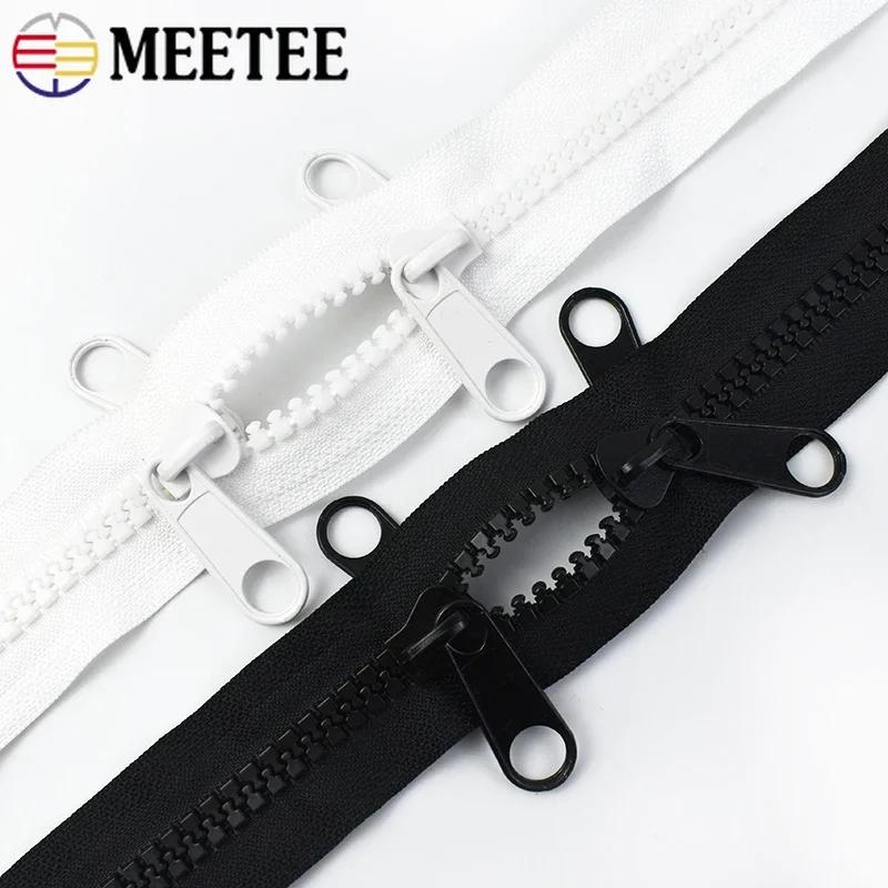 1/2/3/4/5/6Meters 10# Resin Zipper with Double Sliders Close-End Zip Closure Outdoor Tent Long Large Zippers Sewing Accessories
