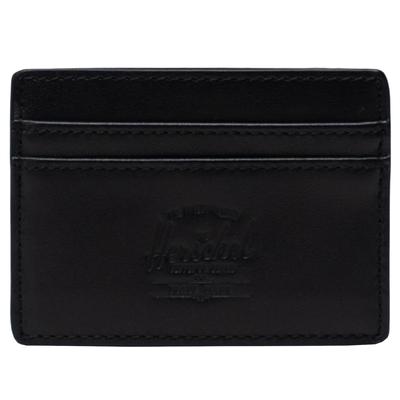 Charlie Leather RFID Wallet, Unisex Black Wallet