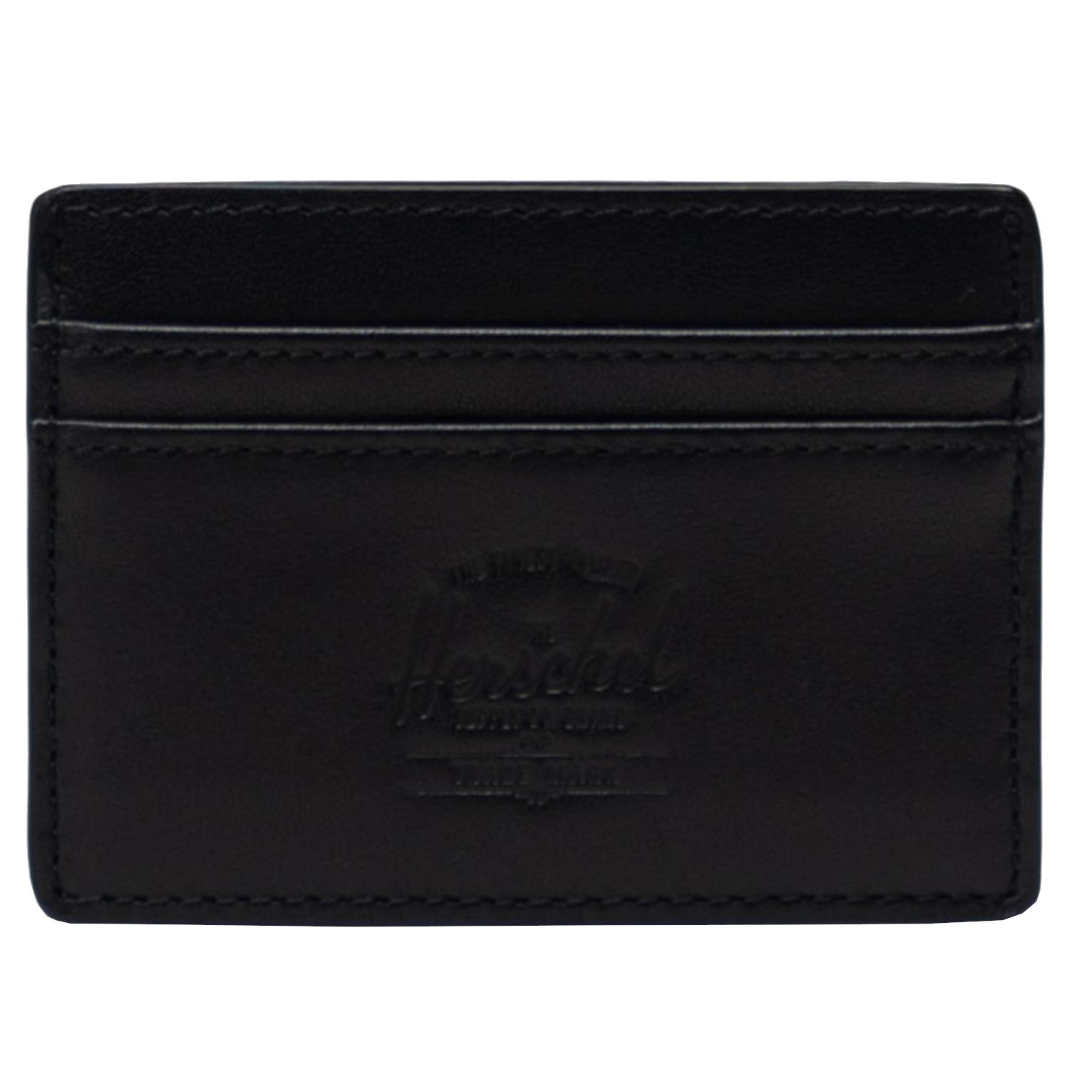Herschel Portefeuille Charlie Leather RFID, portefeuille unisexe noir One size noir