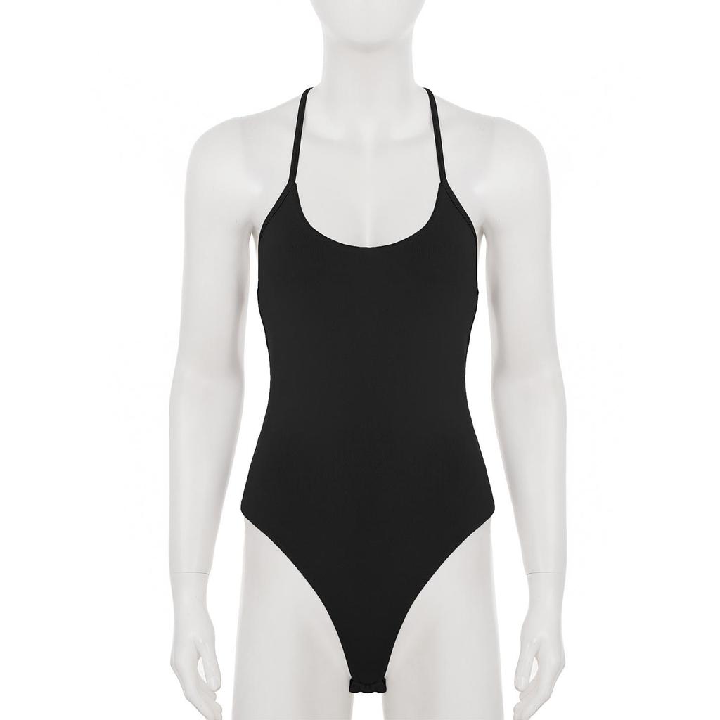 European & American Sexy Backless Slim Bodysuit - Women's Pure Color Vest Top