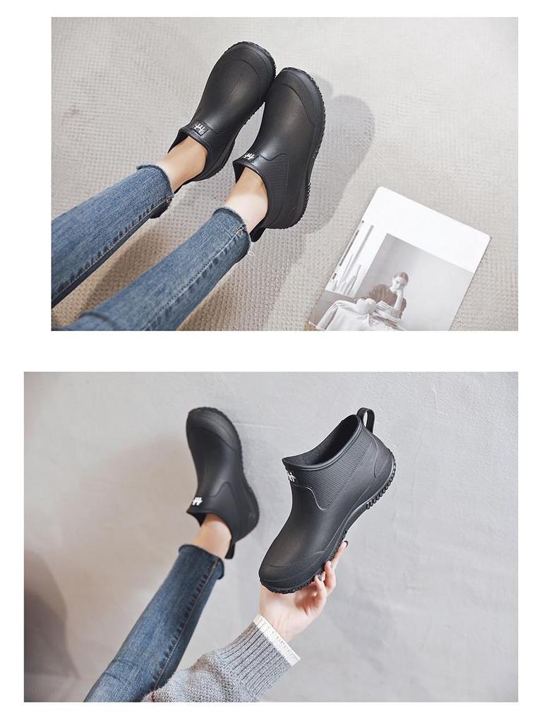 Unisex Kurze Mode Regenstiefel, Rutschfest Wasserdicht, Dicke Sohle, Perfekt für Outdoor, Autowäsche, Küchengebrauch.