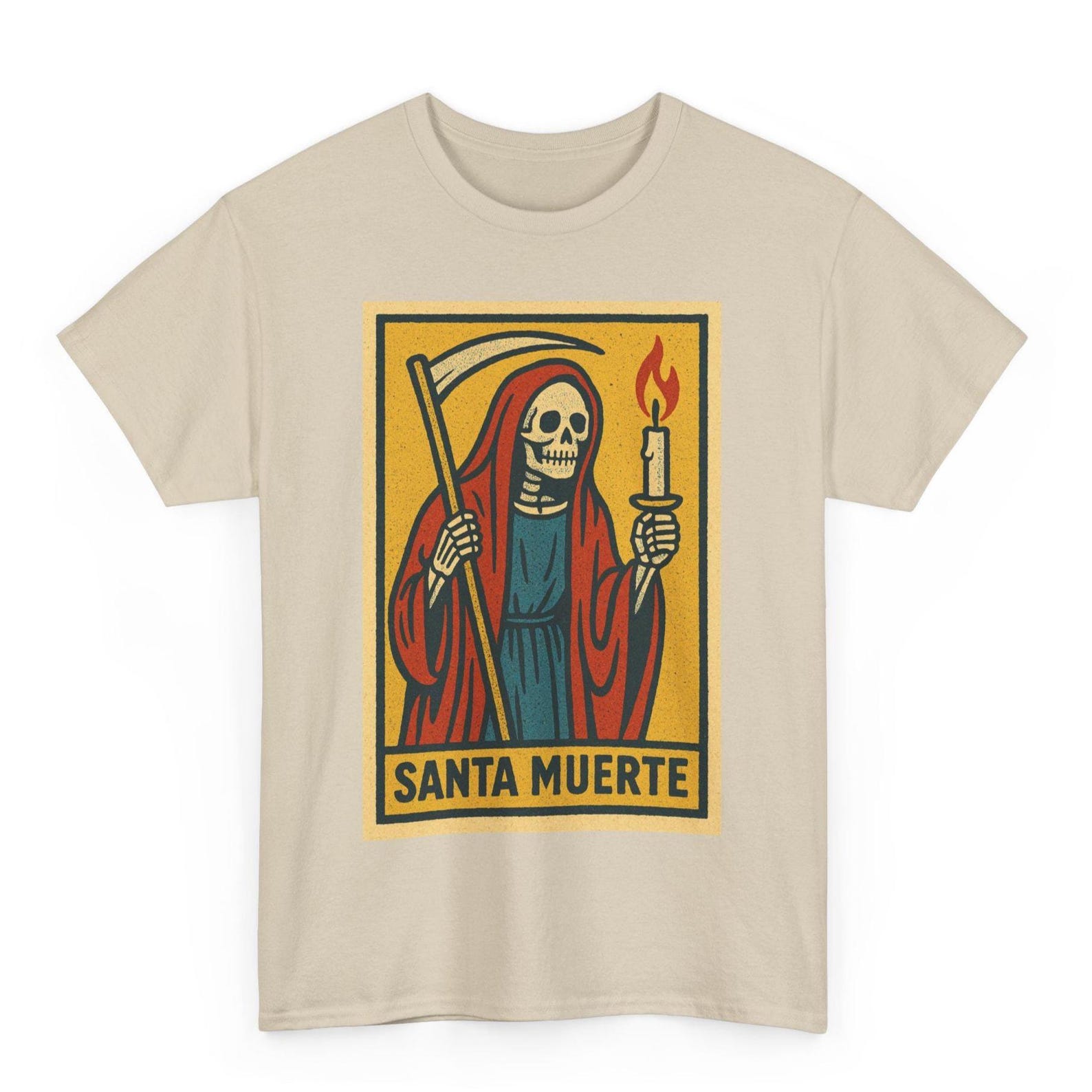 Santa Muerte T-Shirt: Retro Comic Sacred Folk Saint Tee S