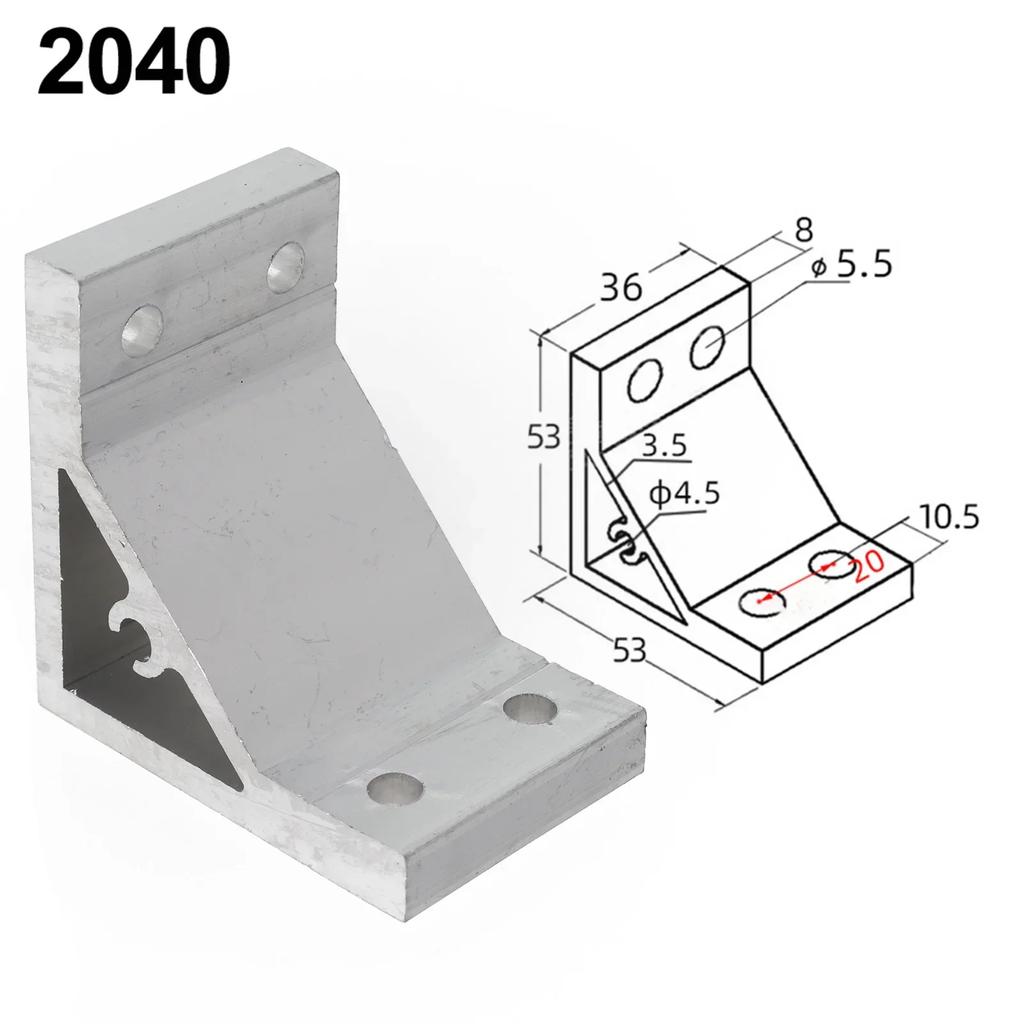 Aluminum Joint Fastener 90 Degree Bracket For Aluminum Extrusion 3030 Series Aluminum Extrusion Easy To Install High Hardness