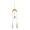 Faux Crystal Suncatcher, Colorful Prisms Window Hanging Sun Catcher, Moon Sun Rainbow Maker Chain Pendant for Garden Home Decor