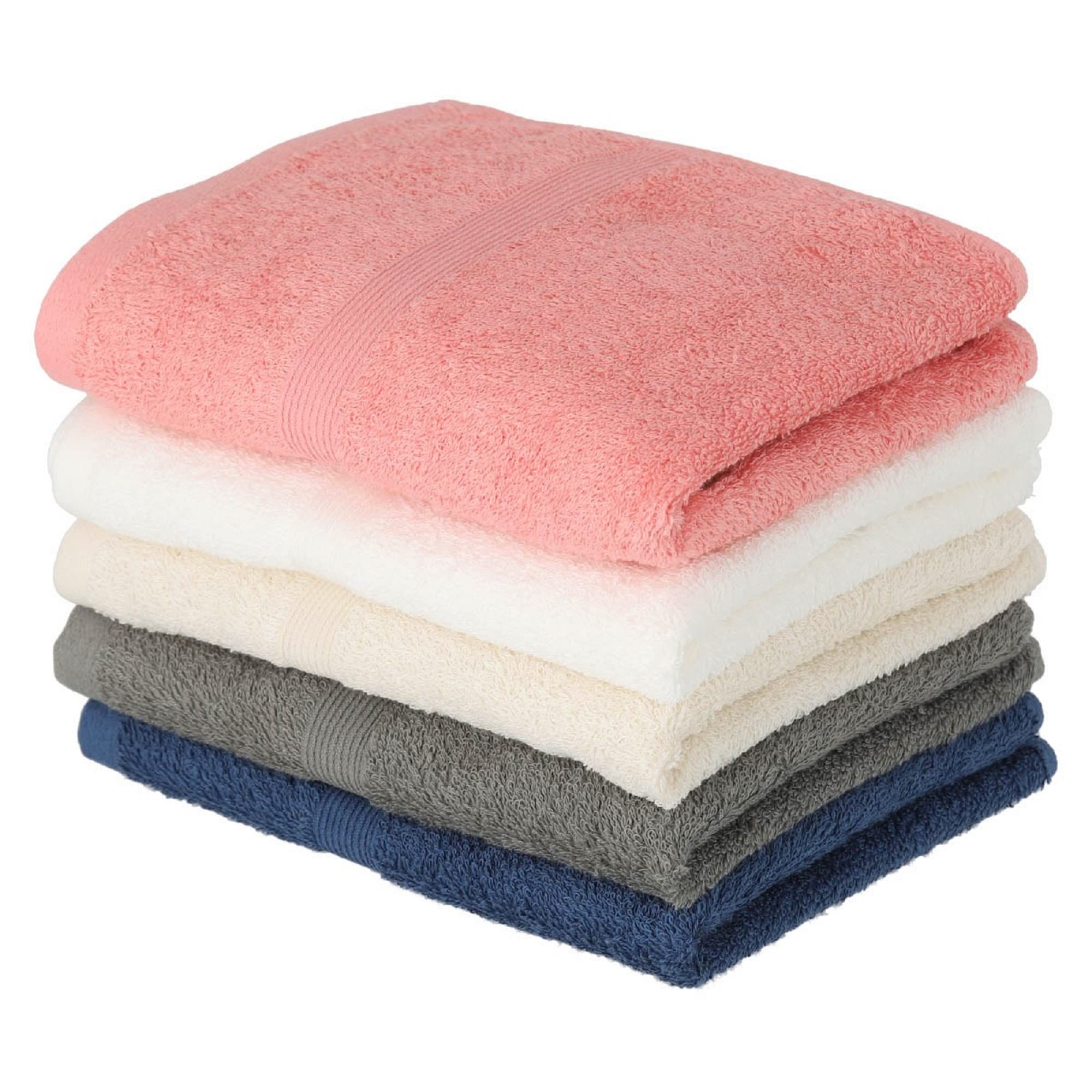Tsubame Towel, established in 1912, Senshu Towel, Made in Japan. Set of 5 face towels. Colorful, instantly absorbent, quick-drying, organic cotton, su