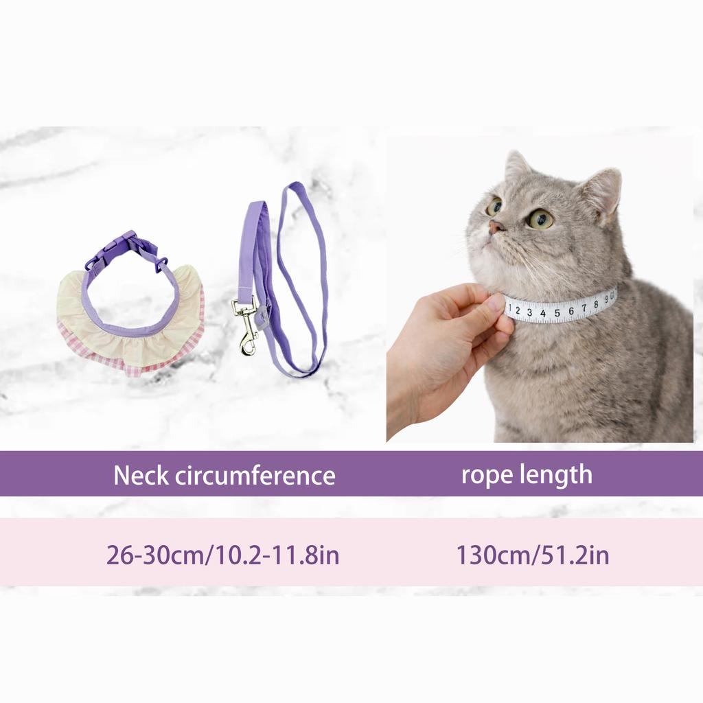 Cat Leash Collar Outdoor Cat Walking Anti Escape Anti Lost Adjustable All Season Universal Detachable Pet Supplies