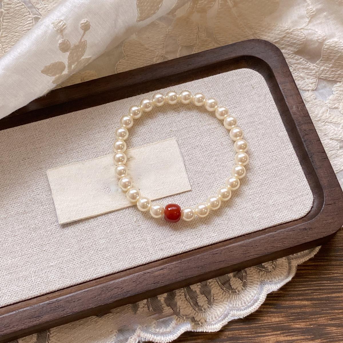 

Жемчужный браслет из бусин ретро простой высококлассный браслет модный универсальный легкая роскошь темперамент ювелирные изделия женские