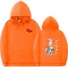 Anime-Inspired Oversized Hoodie With Ribbed Hem Unisex Sweatshirt Fall Casual Wear
