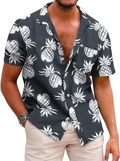 Summer Essential! Tropical Leaf Print Short-sleeve Shirt
