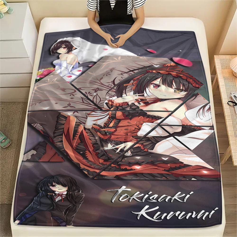 1PC Kurumi Print Flannel Blanket, High Quality All Seasons, Home Decor, Warmth and Comfort, Perfect for Christmas Gifts