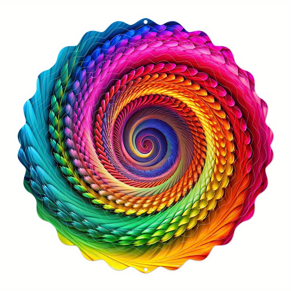 Красочная 3D-декорация-вертушка «Мандала», Подходит для дворов и садов, Идеальный подарок на День благодарения и Рождество