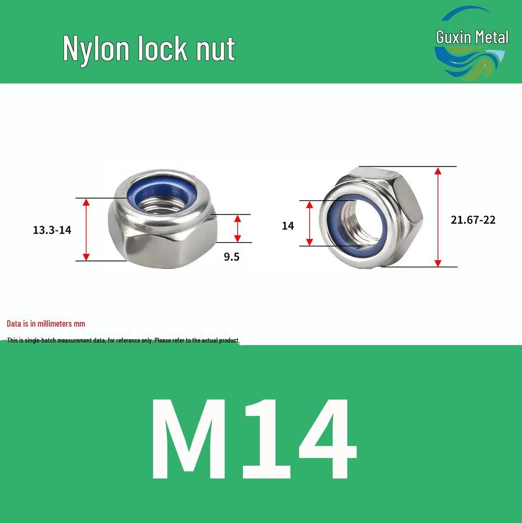 Stainless Steel Self-locking Nylon Lock Nut DIN985, M3-M30, Anti-slip/loosening.