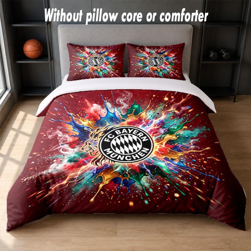 Set Biancheria da Letto Design Bayern Monaco 1 Copripiumino + 2 Federe Morbido Traspirante Biancheria da Letto per la Casa