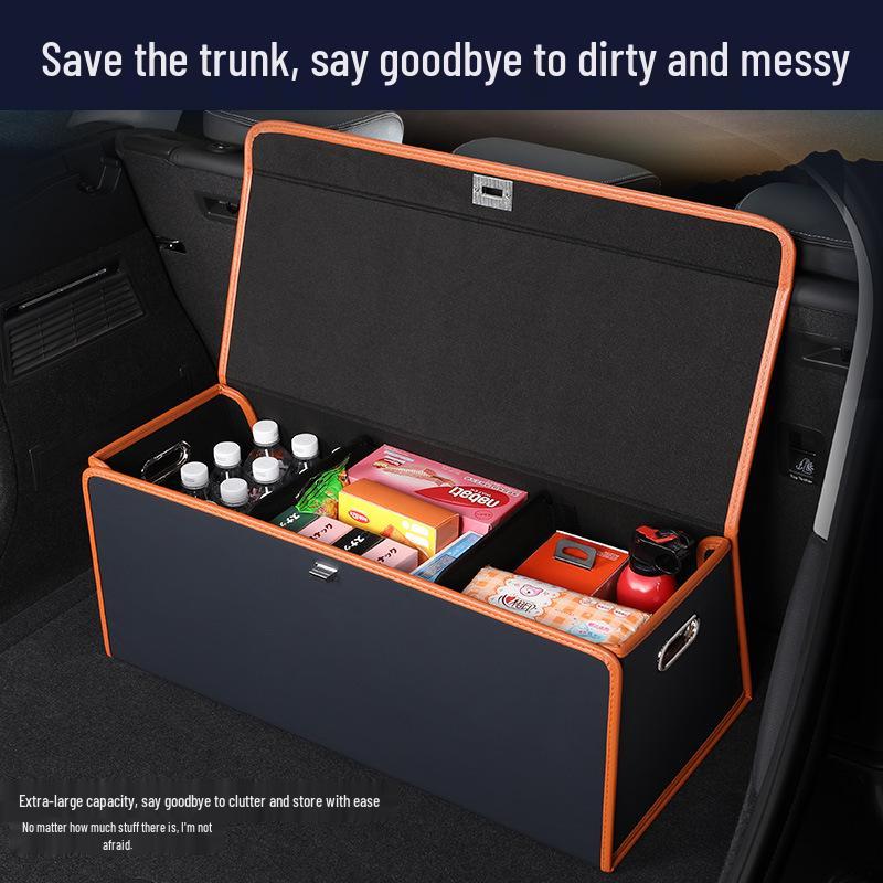 Foldable Car Trunk Organizer - Large Capacity Flip-Top Storage Box