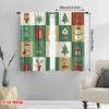 Set Of 2 Plane Printing Curtains Digital Printed Christmas Tree Snowman Reindeer Gift Versatile Fabric Without Rod All Made Polyester