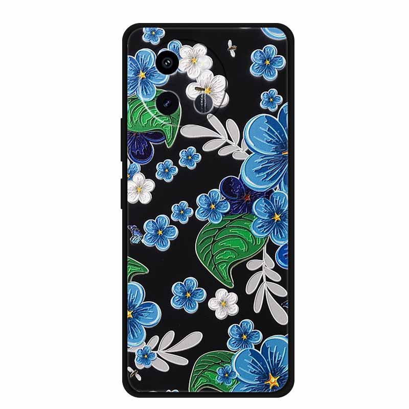 3D Lovely Cute Case For Vivo Y38 Y200i Y200T T3X Soft TPU Silicone Bumper Protector Relief Flower Emboss Phone Cover Funda Capa