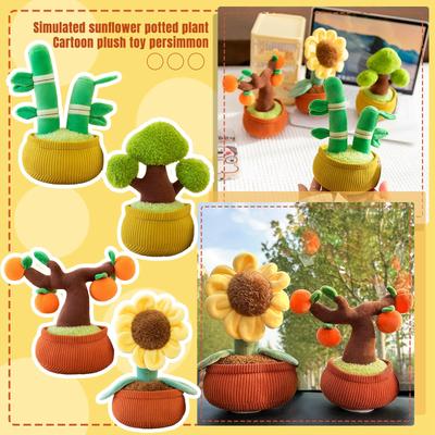 Cute Simulation Sunflower Potted Cartoon Plush Toy Persimmon Car Aromatherapy Creative Birthday Gift