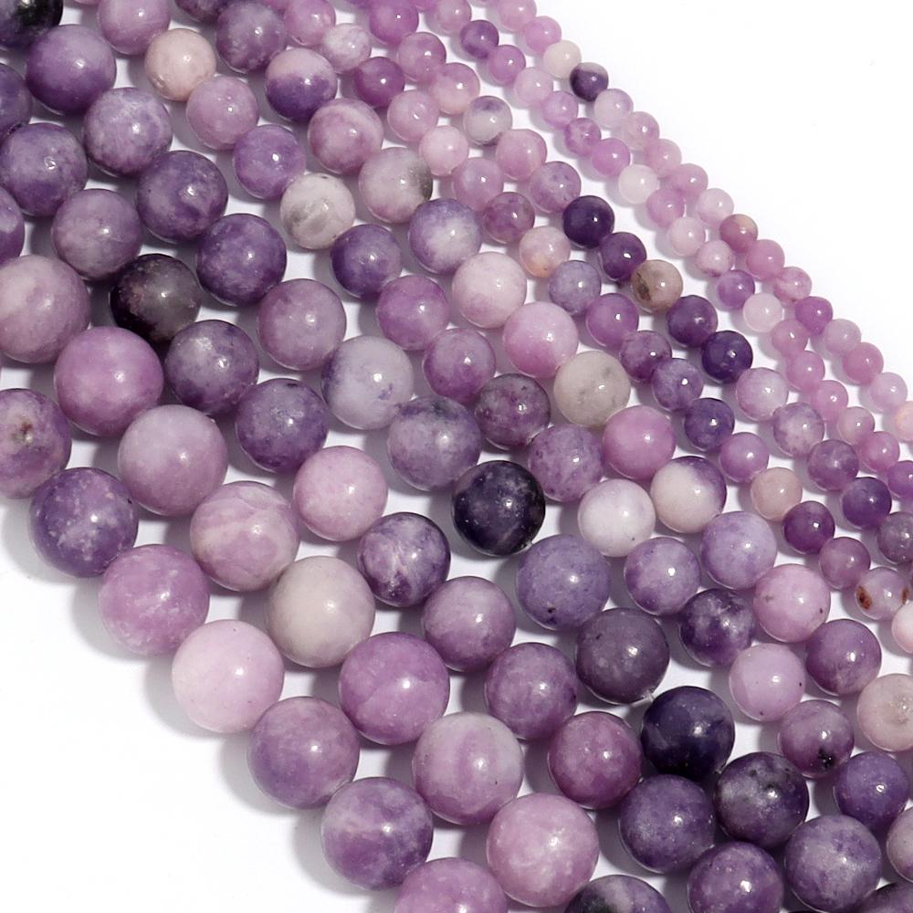Natural Lilac Stone Beads 4 6 8 10 12mm Purple Round Loose Spacer Beads For Jewelry Making DIY Bracelets Necklace Accessories