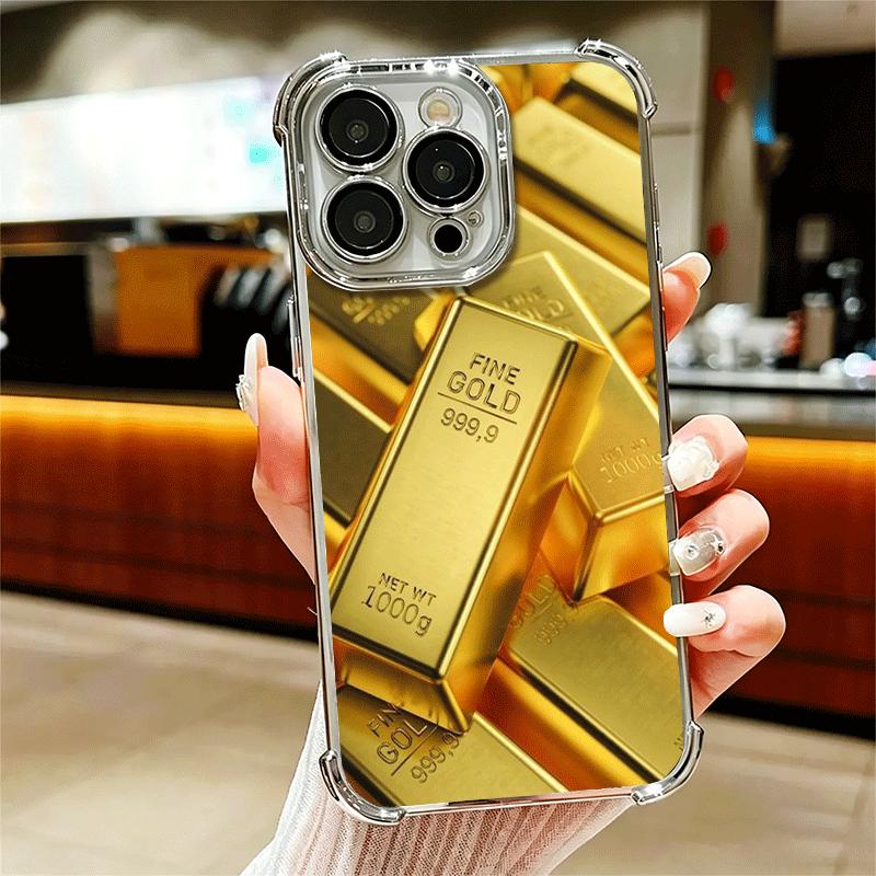 

Fine Gold Pattern Printing Plating Phone Case For Iphone 16 17 Pro Max Air 16E 14 15 Plus 12 13 Mini Anti-Fall Airabag Cover iPhone 17 Air