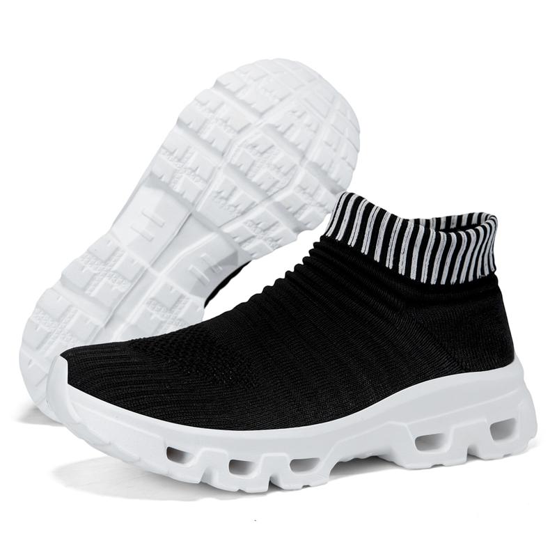 Couples Knitted Casual Sports Shoes Light Elastic Walking Jogging Shoes Men Women Breathable Socks Shoes Big Size 36-47