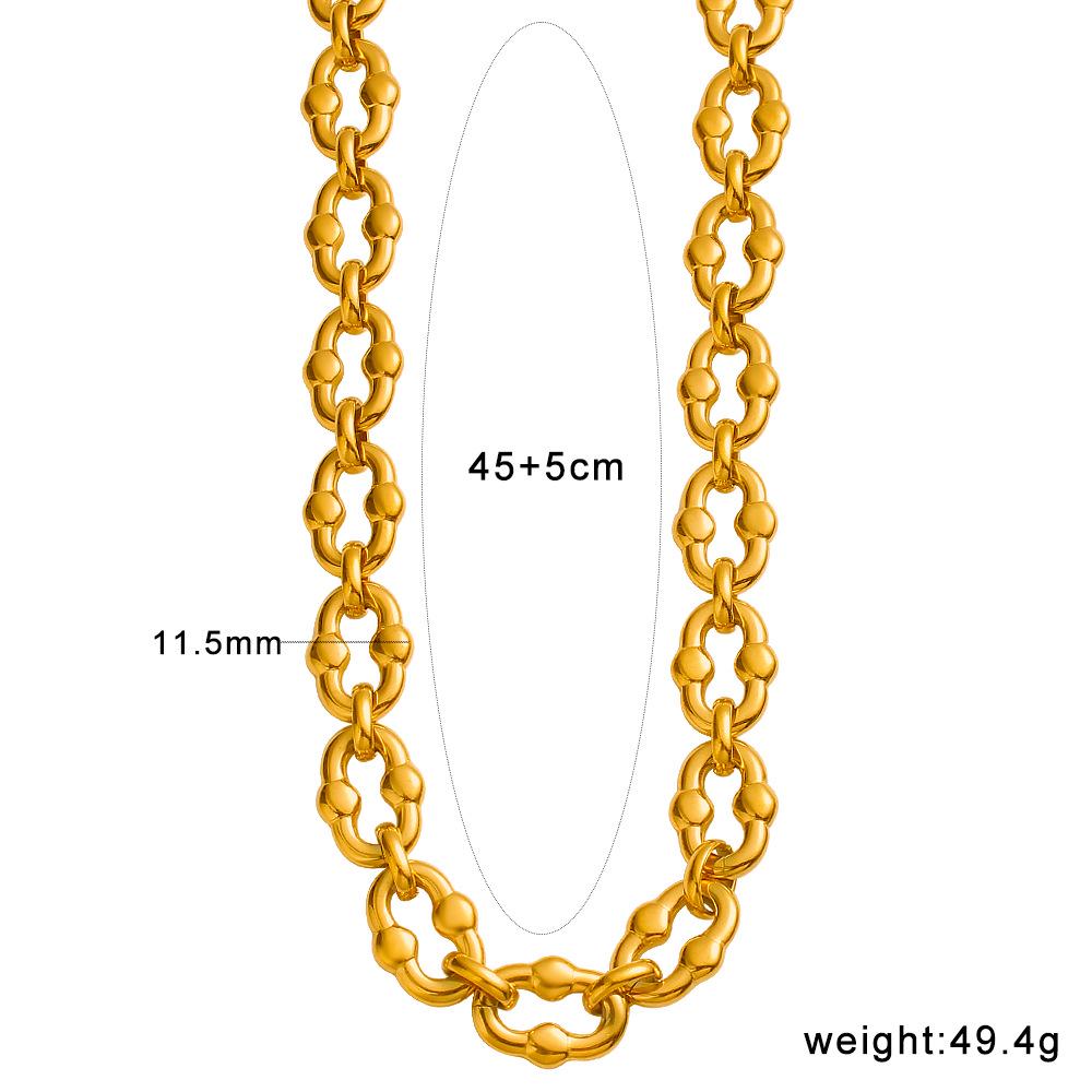 Geometric Hollow Oval Necklace Chain - Unisex Light Luxury Jewelry Design