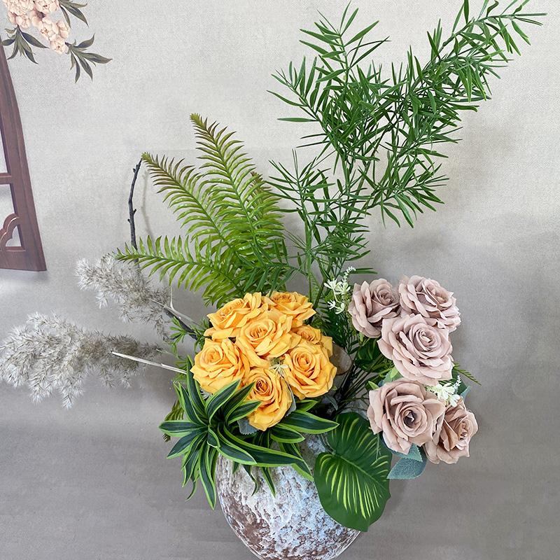 Artificial Flowers Home Wedding Decoration Mei Kai 7 Head Large Horn Rose