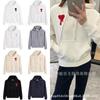Unisex Winter Hooded Sweatshirt Cotton Blend Loose Fit Casual Pullover With Knitted Heart Detail