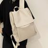 Schoolbag trendy leather backpack men's large capacity British PU computer bag college student backpack Korean version casual schoolbag women