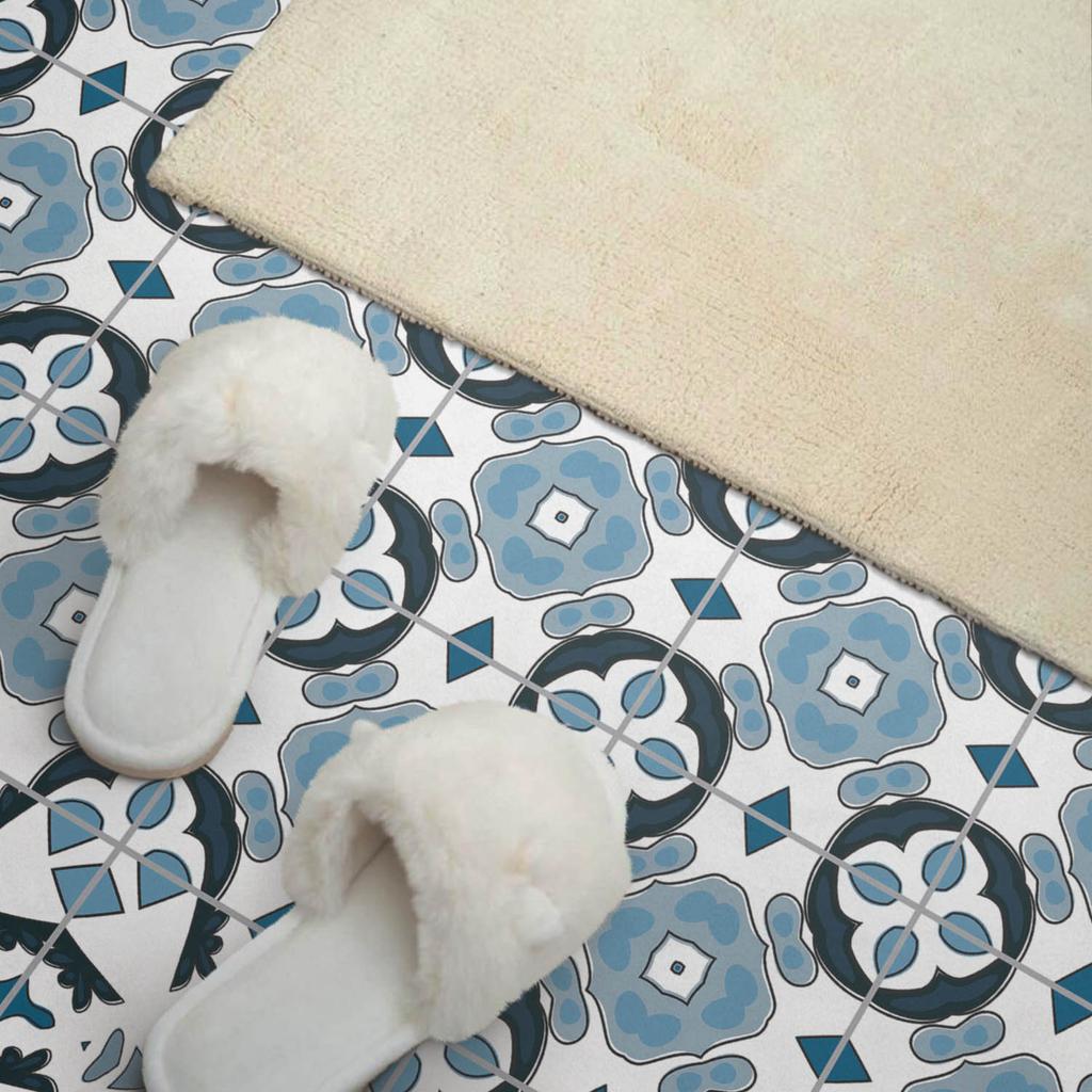 Self-adhesive Vinyl Tile Covering with Graphics for the Kitchen 120x60 Cm Geometric Tile Pattern