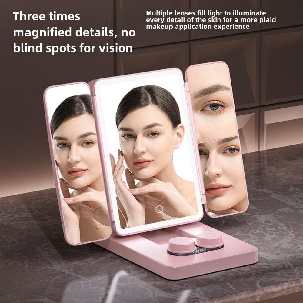 Folding Fill Light Makeup Mirror with Light Rechargeable LED Vanity Mirror