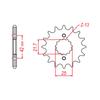 530-17T 530 17T 17 Tooth Front Sprocket Gear Wheel Cam For Kawasaki GPZ400 KZ400 GPZ 400 KZ 400 Z500 6 Speed Z500B Z 500 Z550D