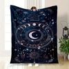 "Bohemian Moon Phase Zodiac Wall Art Print"Blanket Flannel Throw Blanket for Sofa, Bed, Travel, Camping, Office