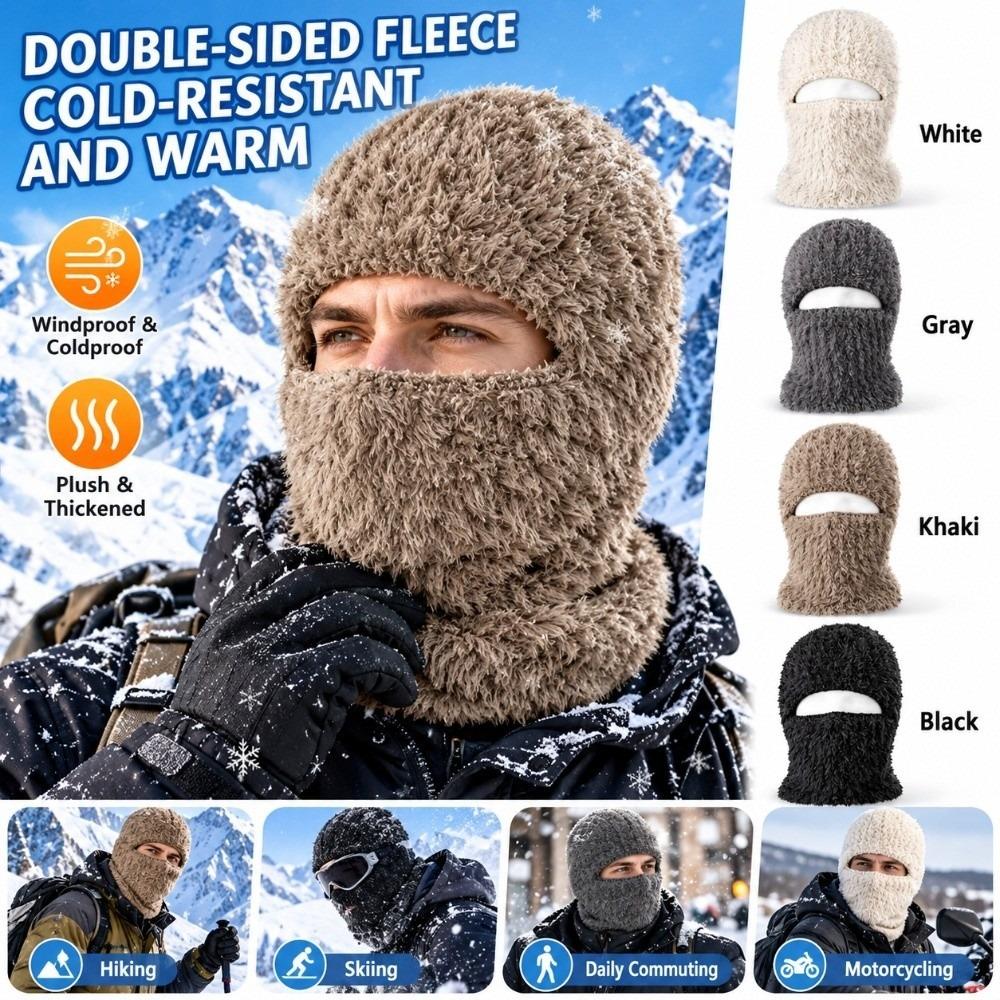 Thickened Warm Knitted Balaclava Hat Windproof Earflap Cap New Pullover Cap