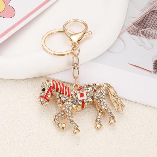 Year of Horse Keychain 2026 Horse Year Pendant Metal Carving Good Luck Charm Key Chain Bags Backpacks Decoration