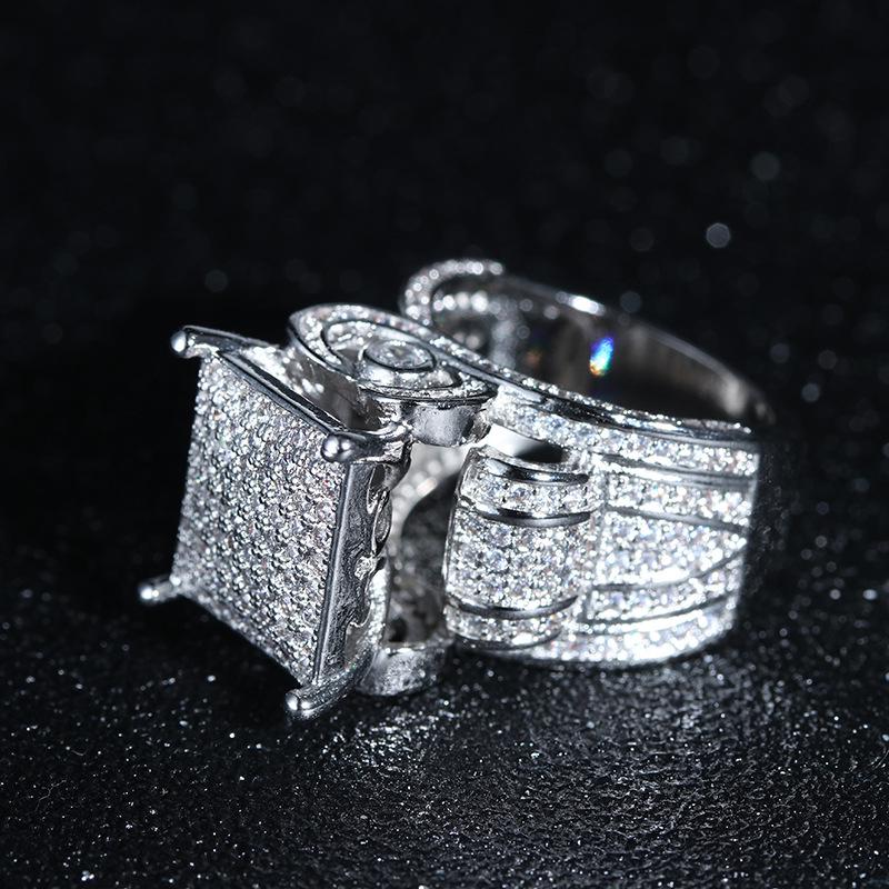 

Luxury Platinum Plated Diamond Cut-out Ring - r6512 Size 5 белый