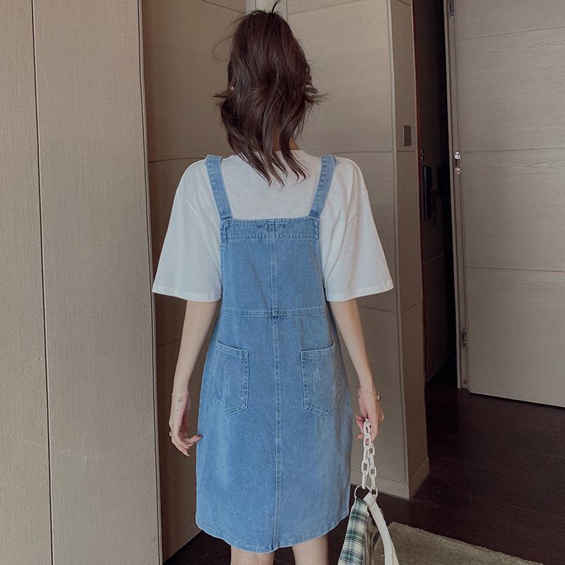 Summer Embroidered Denim Suspender Skirt for Women – French Trendy Petite Style
