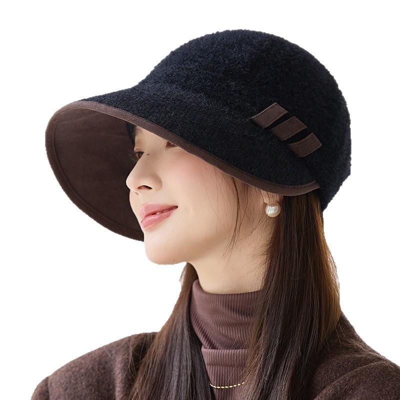 British Style Retro Autumn and Winter Hat for Women's Fashion and Versatile Duck Tongue Fisherman Hat Korean Style High End Temperament Basin Hat