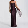 European/American Satin Spaghetti Strap Classic Evening Gown for Women