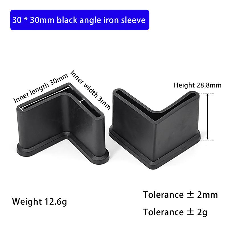 10Pcs L Type Rubber Base Non-Slip Foot Pad Slotted Angle Bar Triangle Feet Shelf Iron Bed Foot Cover Protective Rubber Sleeve