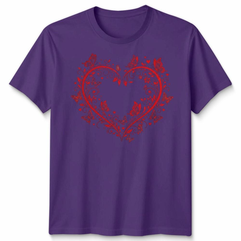 Filigree Heart Butterfly Valentines Day Occasions Unisexs Unisexs Graphic Tee