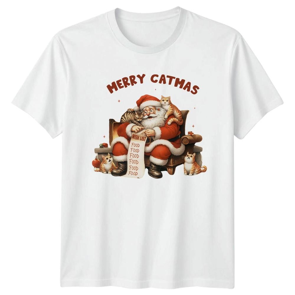 Merry Catmas Wish List Food Santa Cats Christmas Holidays Unisexs TShirt Unisexs S