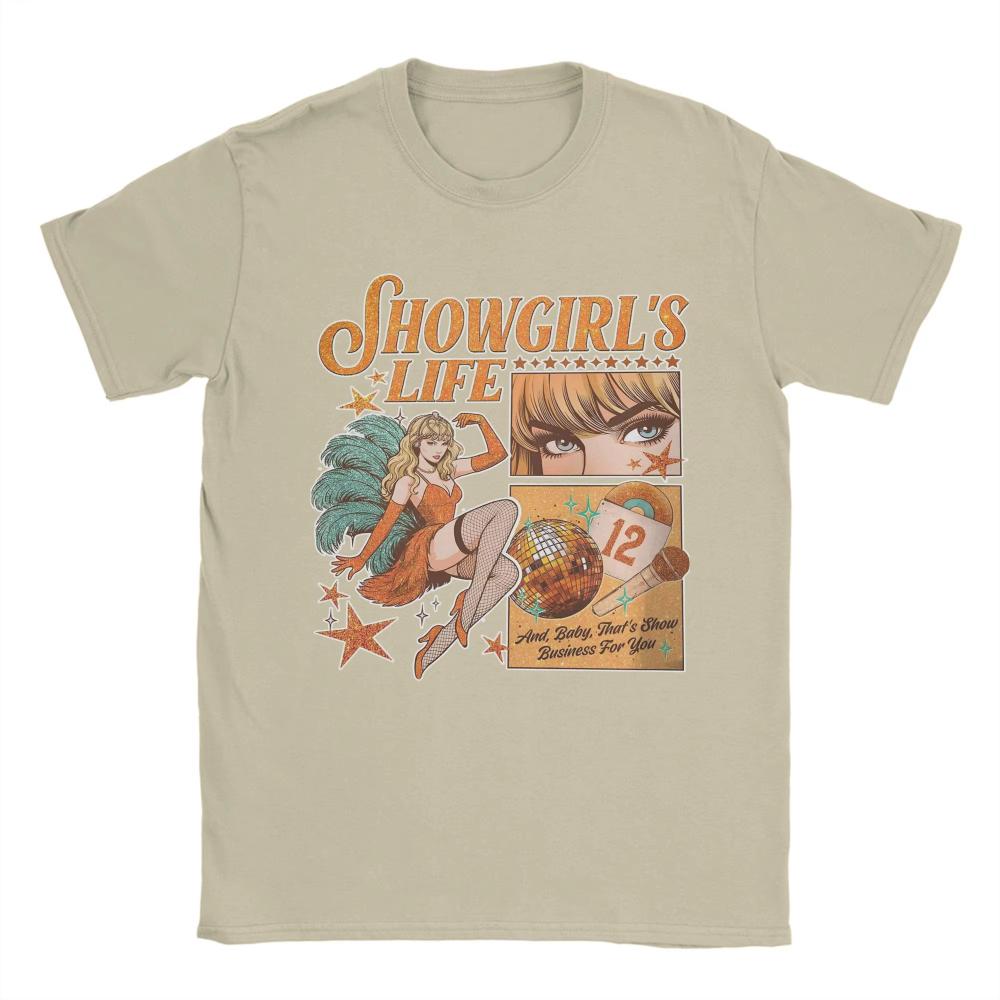 Vintage The Life of A Showgirl Album T-Shirts for Men Women Round Neck Cotton T Shirts Tee Shirt Printing Clothing