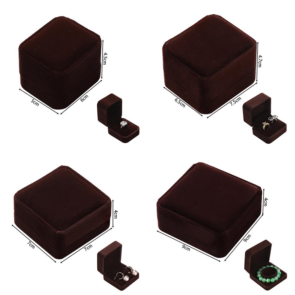 

Jewelry Velvet Packaging Necklace Packaging Organizer Ring Box Gift Box Earrings Holder Bracelet Display Organizer 7 x 7 x 4cm кофейный