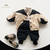 Kids Contrast Color Thickened Fleece Casual Long Pants For Boys And Girls