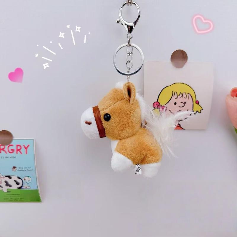 1 szt. Wypchana urocza lalka kucyka wisiorek Maskotka roku Kolorowy mały koń breloczek pluszowe zabawki Wspaniała świąteczna dekoracja