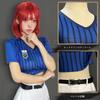 HOLOUN Blue Rock Imperial Collar Cheerleading Cheerleading Skirt Cosplay Anime Festival Halloween Performance XL Size Costume, Set, Costume, Costume,