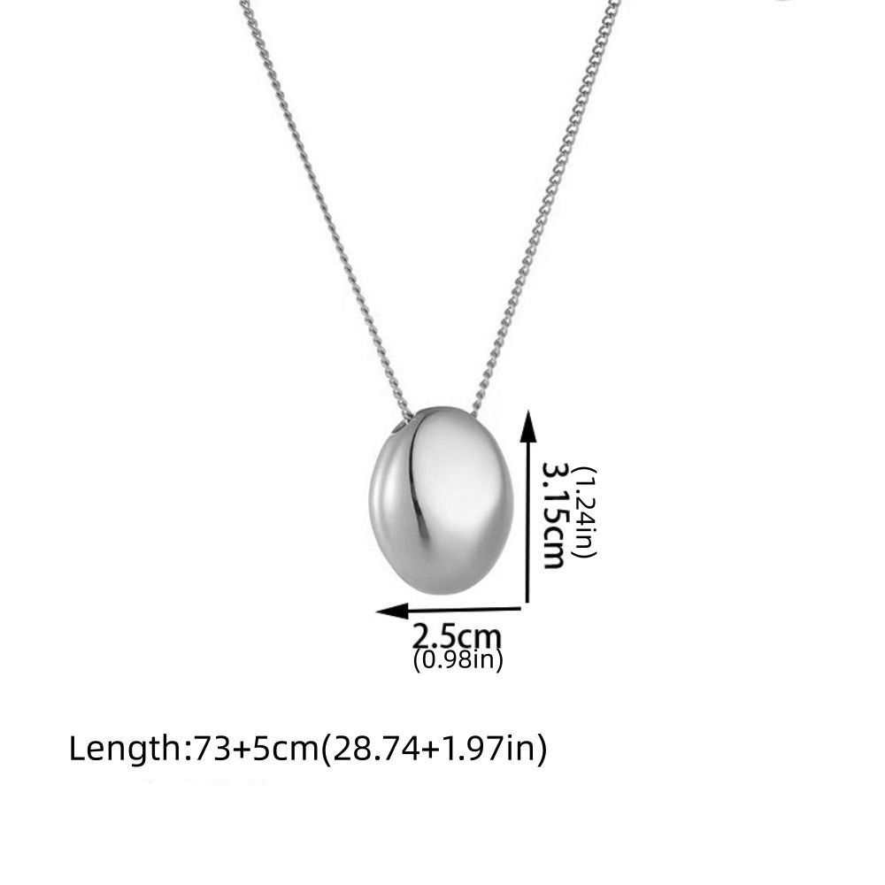 Geometric Water Drop Necklace Metal Smooth Glossy Droplet Pendant Long Sweater Chain  Autumn Winter