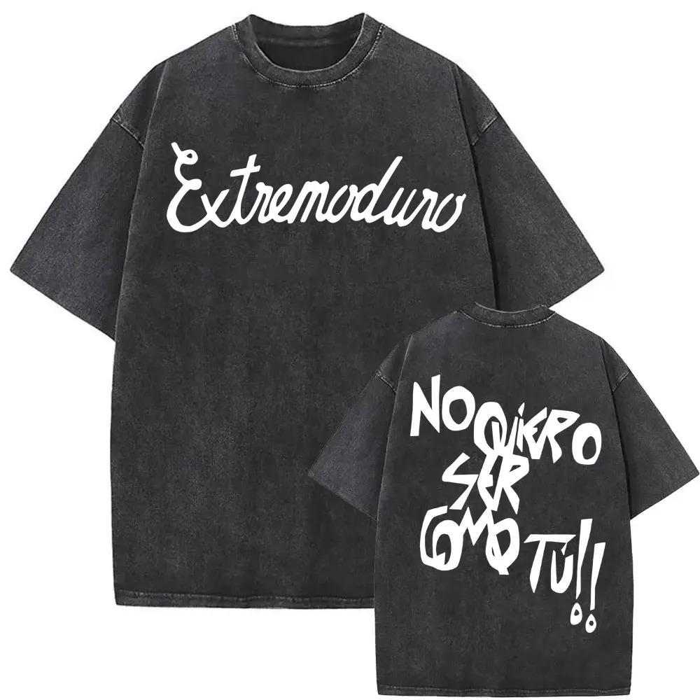 T-shirt Oversize Larga Estiva Band Rock EXTREMODURO Tour 2026 T-shirt Lavata Vintage Uomo Donna Moda Hip Hop Street T-shirt