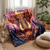 Mystic Elephant and Peacocks Theme Blanket Lightweight Warm Flannel Blanket Decorative Throw Blanket for Home Decoration