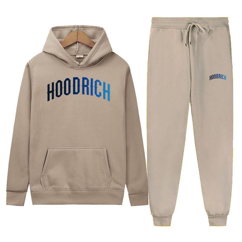 Completo Sportivo da Uomo con Cappuccio Misto Cotone Tuta Manica Lunga Pantaloni Outfit Casual 2025